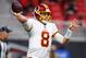 ATLANTA, GA - AUGUST 22: Quarterback Case Keenum #8 of the Washington Redskins passes in the first half of an NFL preseason game against the Atlanta Falcons at Mercedes-Benz Stadium on August 22, 2019 in Atlanta, Georgia. (Photo by Todd Kirkland/Getty Ima