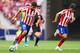 MADRID, SPAIN - SEPTEMBER 01: Diego Costa and Joao Felix of Atletico de Madrid runs with the ball during the La Liga match between Club Atletico de Madrid and SD Eibar SAD at Wanda Metropolitano on September 01, 2019 in Madrid, Spain. (Photo by Quality Sp