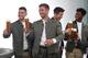 MUNICH, GERMANY - SEPTEMBER 01: (L-R) Lucas Hernandez, Thomas Mueller, Robert Lewandowski and David Alaba of FC Bayern Muenchen during the FC Bayern Muenchen and Paulaner photo session at FGV Schmidtle Studios on September 01, 2019 in Munich, Germany. (Ph