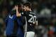 DERBY, ENGLAND - MAY 11: Cameron Jerome of Derby County and Lucas Piazon of Fulham during the Sky Bet Championship Play Off Semi Final:First Leg match between Derby County and Fulham at iPro Stadium on May 11, 2018 in Derby, England. (Photo by James Willi