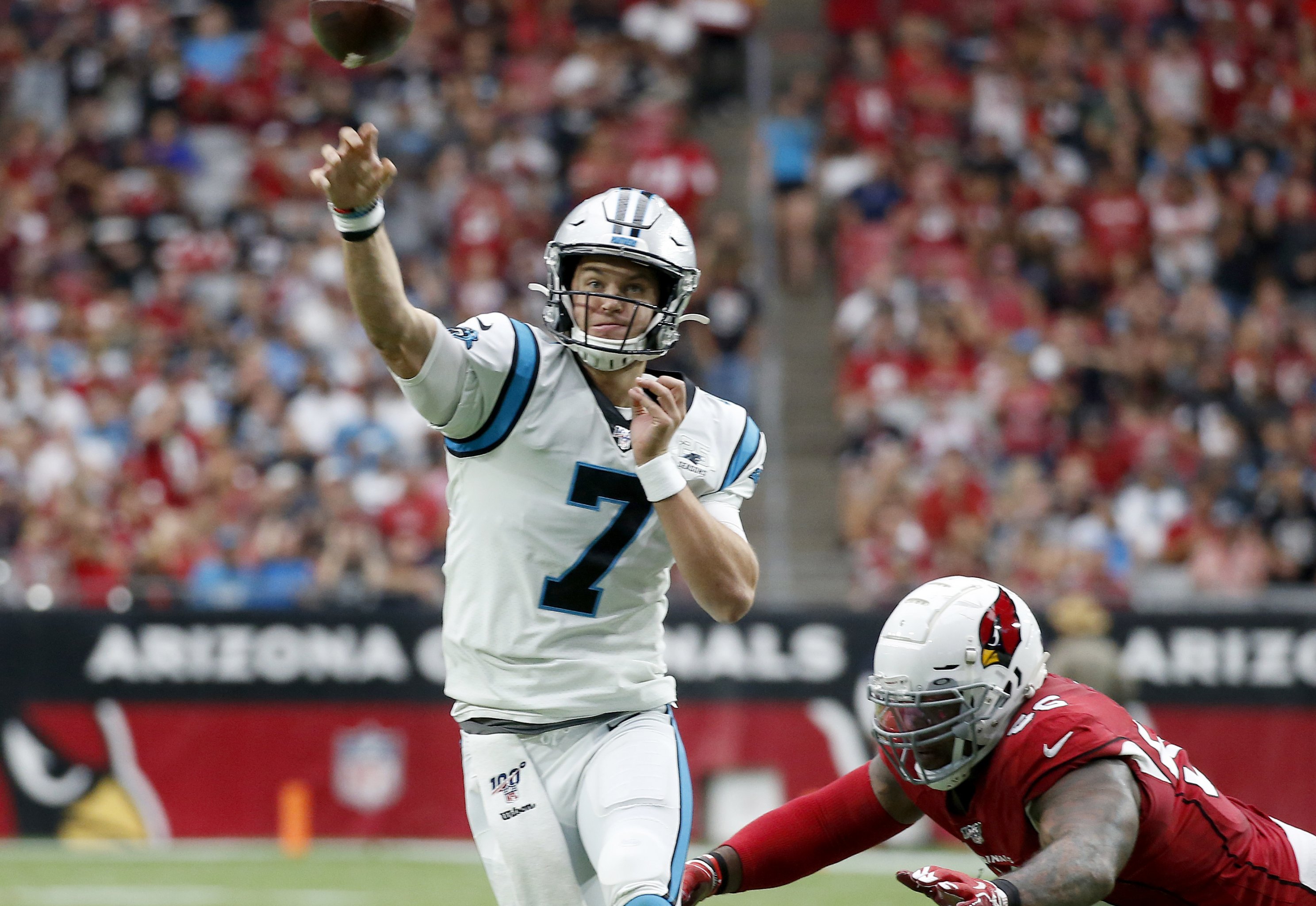 Allen throws 4 TDs, Panthers beat Cardinals 38-20