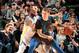 DALLAS, TX - NOVEMBER 17:Andre Iguodala #9 of the Golden State Warriors defends Luka Doncic #77 of the Dallas Mavericks on November 17, 2018 at the American Airlines Center in Dallas, Texas. NOTE TO USER: User expressly acknowledges and agrees that, by d