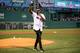 After undergoing multiple surgeries this summer after being shot in June, Ortiz returned to Fenway Park to throw out the ceremonial first pitch in early September.