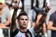 Juventus' Portuguese forward Cristiano Ronaldo celebrates after scoring during the Italian Serie A football match Juventus vs Spal on September 28, 2019 at the Juventus stadium in Turin. (Photo by Andreas SOLARO / AFP) (Photo credit should read AND