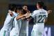 CAIRO, EGYPT - JULY 07: Riyad Mahrez of Algeria celebrates his goal with Youcef Atal, Baghdad Bounedjah and Ismael Bennacer during the 2019 Africa Cup of Nations Round of 16 match between Algeria and Guinea at 30th June Stadium on July 07, 2019 in Cairo,