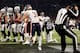 LONDON, ENGLAND - OCTOBER 06: David Montgomery #32 of the Chicago Bears celebrates after rushing in his team's first touchdown during the match between the Chicago Bears and Oakland Raiders at Tottenham Hotspur Stadium on October 06, 2019 in London, Engla
