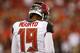 TAMPA, FL - AUGUST 26: A back view Kicker Roberto Aguayo #19 of the Tampa Bay Buccaneers as he appoarches the field during a preseason game against the Cleveland Browns at Raymond James Stadium on August 26, 2016 in Tampa, Florida. The Buccaneers defeated