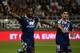 Lyon's french forward Moussa Dembele (L) celebrates after scoring a goal during the French L1 football match between Amiens and Lyon (OL) on September 13, 2019 at the Licorne stadium in Amiens. (Photo by FRANCOIS LO PRESTI / AFP) (Photo credit shou