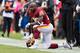 LANDOVER, MD - OCTOBER 06: Adrian Peterson #26 of the Washington Redskins looks on against the New England Patriots during the second half at FedExField on October 6, 2019 in Landover, Maryland. (Photo by Scott Taetsch/Getty Images)