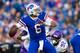 ORCHARD PARK, NY - AUGUST 29: Tyree Jackson #6 of the Buffalo Bills drops back to pass during the first quarter of a preseason game against the Minnesota Vikings at New Era Field on August 29, 2019 in Orchard Park, New York. Buffalo defeats Minnesota 27-