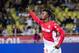 Monaco's Senegalese forward Keita Balde celebrates after scoring a goal during the French L1 football match between AS Monaco and Stade Brestois at the