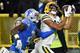GREEN BAY, WISCONSIN - OCTOBER 14: Allen Lazard #13 of the Green Bay Packers catches a touchdown in the fourth quarter Justin Coleman #27 of the Detroit Lions at Lambeau Field on October 14, 2019 in Green Bay, Wisconsin. (Photo by Quinn Harris/Getty Image