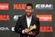 BARCELONA, SPAIN - OCTOBER 16: Lionel Messi of FC Barcelona poses with his sixth European Golden Boot awards after receiving the 2018-19 Season European Golden Shoe award for Europe's top scorer for the sixth time during the Golden Shoe Award Ceremony at