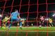 SHEFFIELD, ENGLAND - OCTOBER 21: Lys Mousset of Sheffield United scores his sides 1st goal during the Premier League match between Sheffield United and Arsenal FC at Bramall Lane on October 21, 2019 in Sheffield, United Kingdom. (Photo by Michael Regan/