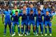 Genk's players (L to R) RC Genk's Tanzanian forward Mbwana Ally Samatta, RC Genk's Belgian goalkeeper Gaetan Coucke, RC Genk's Danish defender Joakim Maehle, RC Genk's Norwegian midfielder Sander Berge, RC Genk's Colombian defender Carlos Cuesta, RC Genk'