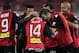 Mallorca's players celebrate after scoring against Osasuna during their Spanish League football match at the Ono Stadium in Palma de Mallorca, on April 19, 2010. AFP PHOTO/Jaime REINA (Photo credit should read JAIME REINA/AFP via Getty Images)