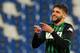 REGGIO NELL'EMILIA, ITALY - APRIL 04: Domenico Berardi of Sassuolo celebrates after scoring the 4-0 goal during the Serie A match between US Sassuolo and Chievo at Mapei Stadium - Citta' del Tricolore on April 4, 2019 in Reggio nell'Emilia, Italy. (Photo
