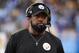 CARSON, CA - OCTOBER 13: Pittsburgh Steelers head coach Mike Tomlin looks on from the sidelines during a game against the Los Angeles Chargers at Dignity Health Sports Park October 13, 2019 in Carson, California. (Photo by Denis Poroy/Getty Images)
