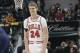INDIANAPOLIS, NOVEMBER 3: Chicago Bull's Lauri Markkanen # 24 smiles during a game against the Indiana Pacers on November 3, 2019 at the Bankers Life Fieldhouse in Indianapolis, Indiana. NOTE TO USER: The user expressly acknowledges and agrees that