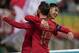 FARO, PORTUGAL - NOVEMBER 14: Cristiano Ronaldo of Portugal and Juventus celebrates with teammate Bernardo Silva of Portugal and Manchester City after scoring a goal during the UEFA Euro 2020 Qualifier match between Portugal and Lithuania at Estadio Alga