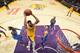 LOS ANGELES, CA - NOVEMBER 19: Anthony Davis #3 of the Los Angeles Lakers dunks the ball against the Oklahoma City Thunder on November 19, 2019 at STAPLES Center in Los Angeles, California. NOTE TO USER: User expressly acknowledges and agrees that, by dow