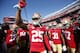 SANTA CLARA, CA - NOVEMBER 17: Richard Sherman #25 of the San Francisco 49ers fires the team up on the field prior to the game against the Arizona Cardinals at Levi's Stadium on November 17, 2019 in Santa Clara, California. The 49ers defeated the Cardinal