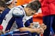 HOUSTON, TX - DECEMBER 1: Tom Brady #12 of the New England Patriots sits on the bench near the end of the game during a loss to the Houston Texans at NRG Stadium on December 1, 2019 in Houston, Texas. The Texans defeated the Patriots 28-22. (Photo by W