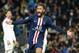 MADRID, SPAIN - NOVEMBER 26: Neymar Jr of PSG celebrates the goal of Pablo Sarabia of PSG tying the game during the UEFA Champions League group A match between Real Madrid and Paris Saint-Germain (PSG) at Santiago Bernabeu stadium on November 26, 2019 in