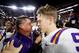 TUSCALOOSA, ALABAMA - NOVEMBER 09: Joe Burrow #9 of the LSU Tigers celebrates with head coach Ed Orgeron after defeating the Alabama Crimson Tide 46-41 at Bryant-Denny Stadium on November 09, 2019 in Tuscaloosa, Alabama. (Photo by Todd Kirkland/Getty Imag