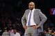 NEW YORK, NEW YORK - NOVEMBER 24: Head Coach David Fizdale of the New York Knicks looks on against the Brooklyn Nets at Madison Square Garden on November 24, 2019 in New York City.Brooklyn Nets defeated the New York Knicks 103-101. NOTE TO USER: User exp