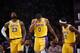 LeBron James, Kyle Kuzma and Rajon Rondo.