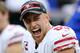 NEW ORLEANS, LOUISIANA - DECEMBER 08: George Kittle #85 of the San Francisco 49ers celebrate after scoring a touchdown against the New Orleans Saints during the second half of a game at the Mercedes Benz Superdome on December 08, 2019 in New Orleans, Loui