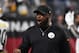 GLENDALE, ARIZONA - DECEMBER 08: Head coach Mike Tomlin of the Pittsburgh Steelers reacts to the crowd prior to a game against the Arizona Cardinals at State Farm Stadium on December 08, 2019 in Glendale, Arizona. (Photo by Norm Hall/Getty Images)