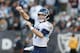 OAKLAND, CALIFORNIA - DECEMBER 08: Quarterback Ryan Tannehill #17 of the Tennessee Titans passes the ball in the second half against the Oakland Raiders at RingCentral Coliseum on December 08, 2019 in Oakland, California. (Photo by Lachlan Cunningham/Gett