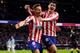MADRID, SPAIN - DECEMBER 14: Saul Niguez of Atletico de Madrid celebrates after scoring with Alvaro Morata during the Liga match between Club Atletico de Madrid and CA Osasuna at Wanda Metropolitano on December 14, 2019 in Madrid, Spain. (Photo by Xaume O