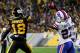 PITTSBURGH, PA - DECEMBER 15: Tre'Davious White #27 of the Buffalo Bills intercepts a pass intended for Diontae Johnson #18 of the Pittsburgh Steelers in the third quarter during the game at Heinz Field on December 15, 2019 in Pittsburgh, Pennsylvania. (P