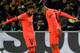 TOPSHOT - Paris Saint-Germain's French forward Kylian Mbappe (R) celebrates with Paris Saint-Germain's Brazilian forward Neymar (L) after scoring a goal during the French L1 football match between AS Saint-Etienne (ASSE) and Paris Saint-Germain (PSG) at t