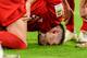MUNICH, GERMANY - DECEMBER 21: (BILD ZEITUNG OUT) Javi Martinez of FC Bayern Muenchen on the Ground during the Bundesliga match between FC Bayern Muenchen and VfL Wolfsburg at Allianz Arena on December 21, 2019 in Munich, Germany. (Photo by TF-Images/Gett