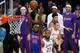 LOS ANGELES, CA - JANUARY 5: Sekou Doumbouya #45 of the Detroit Pistons dunks the ball against the Los Angeles Lakers on January 5, 2020 at STAPLES Center in Los Angeles, California. NOTE TO USER: User expressly acknowledges and agrees that, by downloadin