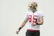 CORAL GABLES, FLORIDA - JANUARY 29: George Kittle #85 of the San Francisco 49ers stretches during practice for Super Bowl LIV at the Greentree Practice Fields on the campus of the University of Miami on January 29, 2020 in Coral Gables, Florida. (Photo b