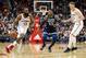 HOUSTON, TEXAS - JANUARY 11: James Harden #13 of the Houston Rockets drives to the basket defended by Robert Covington #33 of the Minnesota Timberwolves in the first half at Toyota Center on January 11, 2020 in Houston, Texas. NOTE TO USER: User expressl