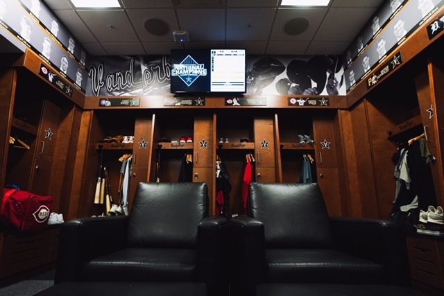 Dodgers' clubhouse locker room.  Baseball room decor, Baseball room, Major  league baseball stadiums