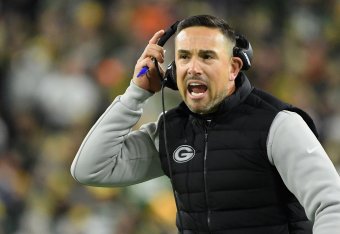 GREEN BAY, WISCONSIN - DECEMBER 12: Head coach Matt LaFleur of the Green Bay Packers reacts during the first quarter of the NFL game against the Chicago Bears at Lambeau Field on December 12, 2021 in Green Bay, Wisconsin. (Photo by Quinn Harris/Getty Imag