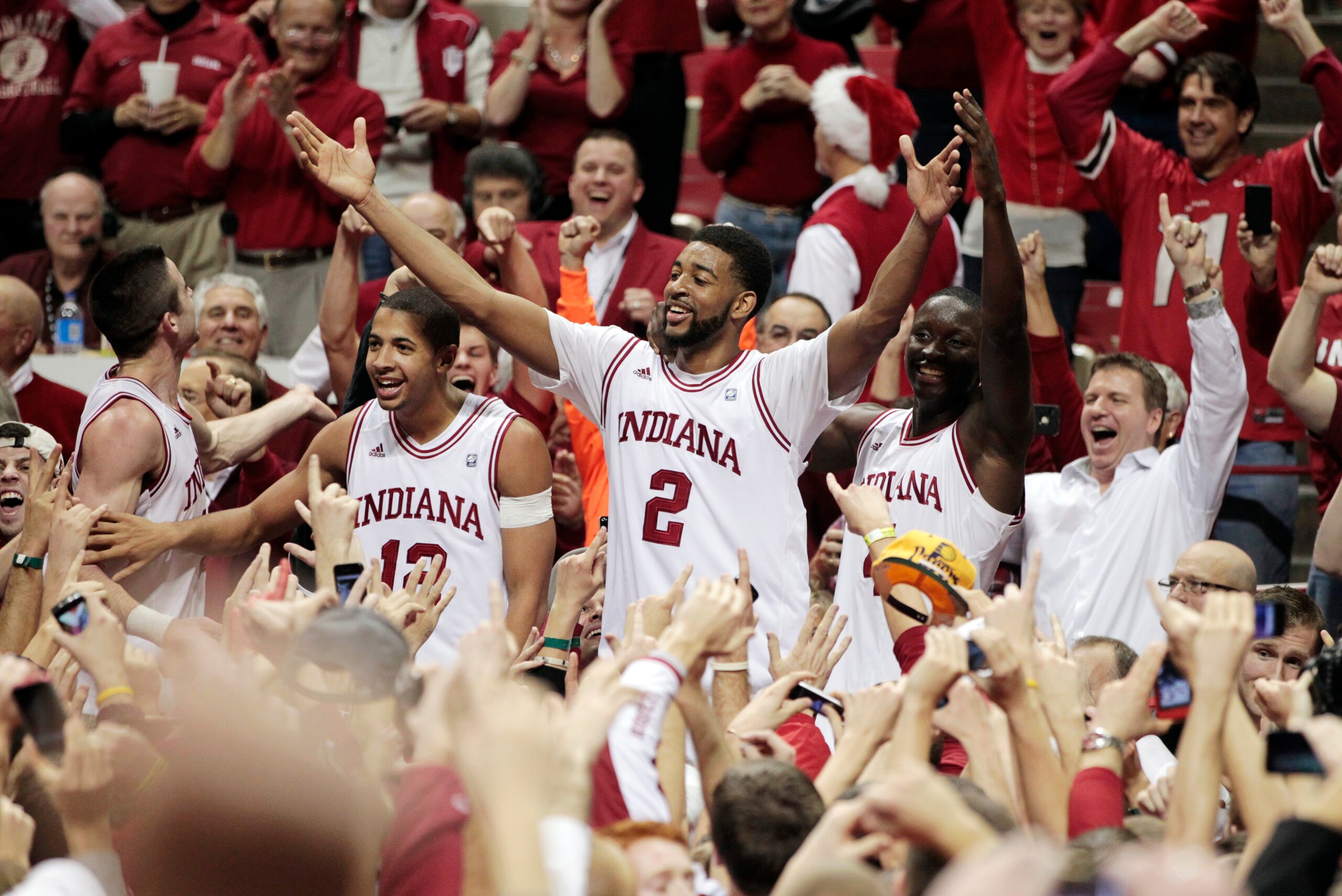 Christian Watford (2) in the aftermath of the last regular-season meeting between Indiana and Kentucky.