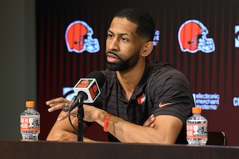BEREA, OHIO - MARCH 25: Cleveland Browns general manager Andrew Berry speaks during a press conference at CrossCountry Mortgage Campus on March 25, 2022 in Berea, Ohio. (Photo by Nick Cammett/Getty Images) BEREA, OHIO - MARCH 25: Cleveland Browns general manager Andrew Berry speaks during a press conference at CrossCountry Mortgage Campus on March 25, 2022 in Berea, Ohio. (Photo by Nick Cammett/Getty Images)