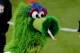 PHILADELPHIA - OCTOBER 26: The Philly Phanatic performs during game four of the 2008 MLB World Series on October 26, 2008 at Citizens Bank Park in Philadelphia, Pennsylvania. (Photo by Doug Pensinger/Getty Images)