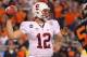 GLENDALE, AZ - JANUARY 02: Andrew Luck #12 of the Stanford Cardinal throws a pass against the Oklahoma State Cowboys during the Tostitos Fiesta Bowl on January 2, 2012 at University of Phoenix Stadium in Glendale, Arizona. Oklahoma State won 41-38 in overtime. (Photo by Doug Pensinger/Getty Images)