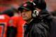 CORVALLIS, OR - NOVEMBER 05: Oregon State Beavers head coach Mike Riley looks at the scoreboard during the game against the Oregon State Beavers on November 5, 2011 at Reser Stadium in Corvallis, Oregon. Stanford won the game 38-13. (Photo by Craig Mitchelldyer/Getty Images)