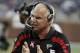 DETROIT, MI - OCTOBER 23: Atlanta Falcons head coach Mike Smith celebrates a 23-16 win over the Detroit Lions at Ford Field on October 23, 2011 in Detroit, Michigan. (Photo by Leon Halip/Getty Images)