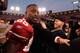 SAN FRANCISCO, CA - JANUARY 14: Vernon Davis #85 of the San Francisco 49ers leaves the field after winning the NFC Divisional playoff game 36-32 over the New Orleans Saints at Candlestick Park on January 14, 2012 in San Francisco, California. (Photo by Jed Jacobsohn/Getty Images)